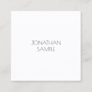 Minimalistic Square Modern Luxury Artistic Plain Business Card