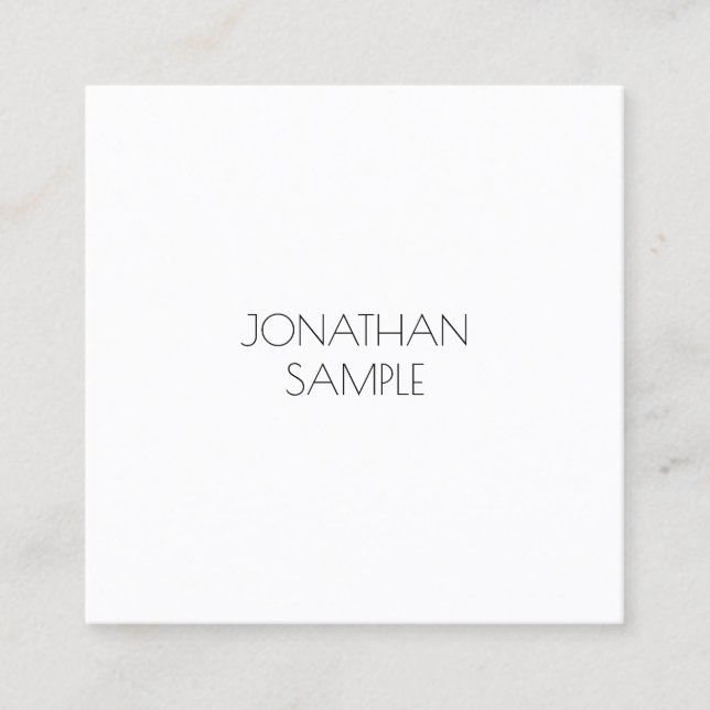 Minimalistic Square Modern Luxury Artistic Plain Business Card (Front)