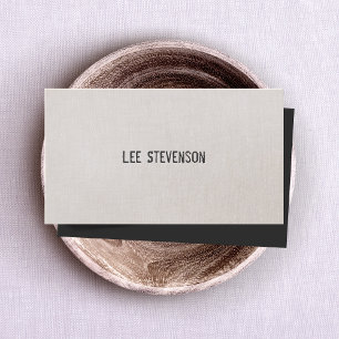 Minimalistic Stamp Effect Font Linen Look Business Card