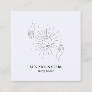 Minimalistic sun moon star Business card