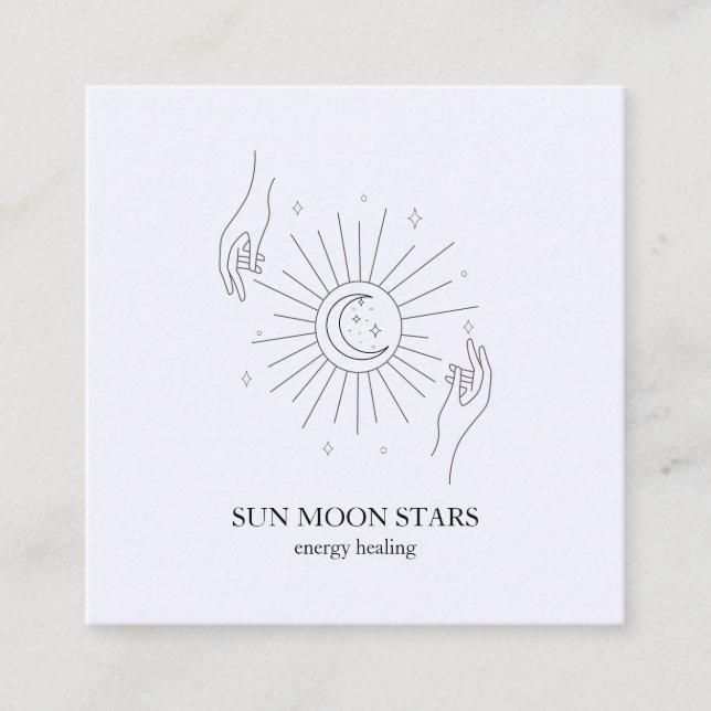 Minimalistic sun moon star Business card (Front)