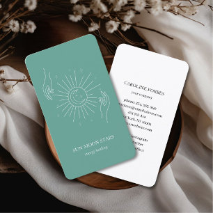 Minimalistic sun moon star Business card
