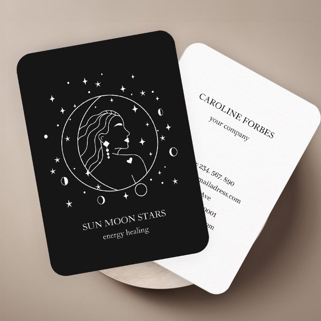 Minimalistic sun moon star Business card (Minimalistic sun moon star Business card)