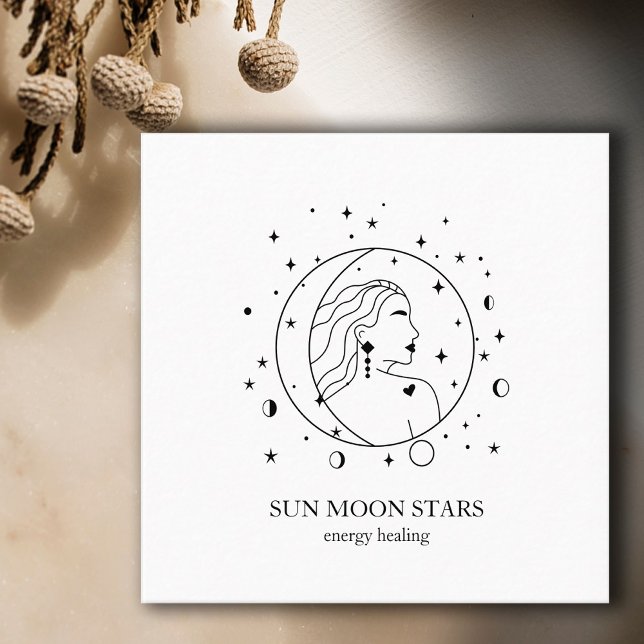 Minimalistic sun moon star Business card (Creator Uploaded)