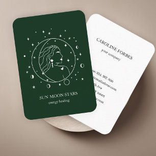 Minimalistic sun moon star Business card