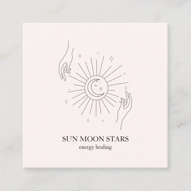 Minimalistic sun moon star Business card (Front)