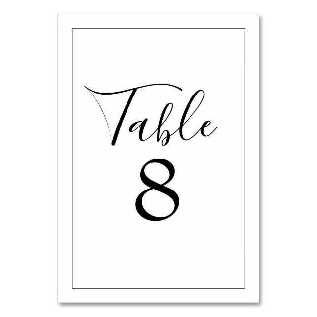 Minimalistic Table Number (Front)