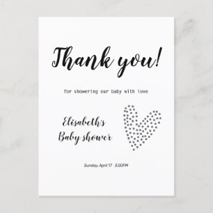 Minimalistic Thank You Baby Shower Postcard