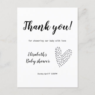Minimalistic Thank You Baby Shower Postcard