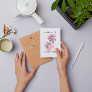 Minimalistic Thank you Cherry Blossom Pink Floral Postcard