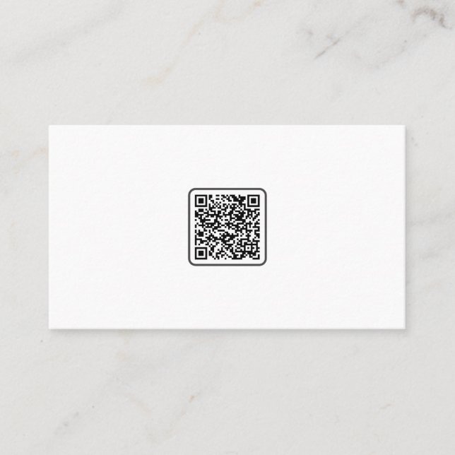 Minimalistic travel agent sky beach sunset QR-Code Business Card (Front)