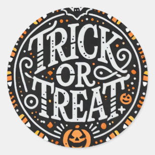 Minimalistic Trick or Treat Halloween Classic Round Sticker