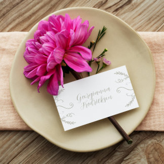 Minimalistic Tropical Fall Leaves Vine Wedding Place Card