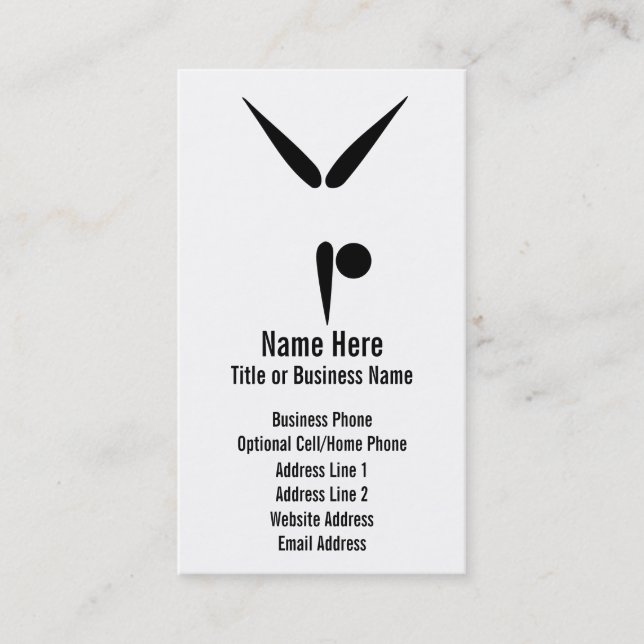 Minimalistic Tumbler Gymnasts Gymnastics Business Card (Front)