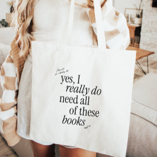 Minimalistic Typography Funny Book Lover  Tote Bag