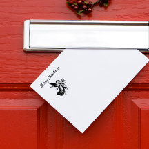 Minimalistic Vintage Merry Christmas Angel