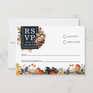 Minimalistic vintage-style rsvp card