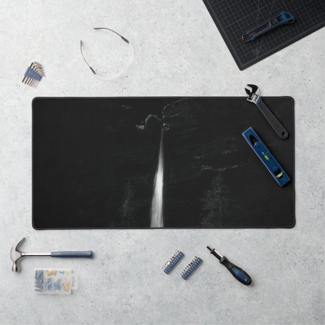 Minimalistic waterfall Peričnik Slovenia Desk Mat (Workstation)
