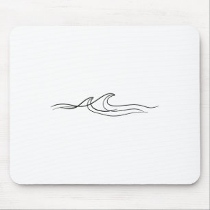Minimalistic Wave Surfing Ocean Water Surfer Sea Mouse Pad