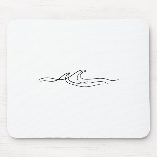 Minimalistic Wave Surfing Ocean Water Surfer Sea  Mouse Pad (Front)