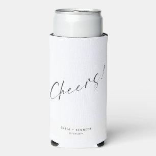 Minimalistic Wedding Calligraphy Seltzer Can Cooler
