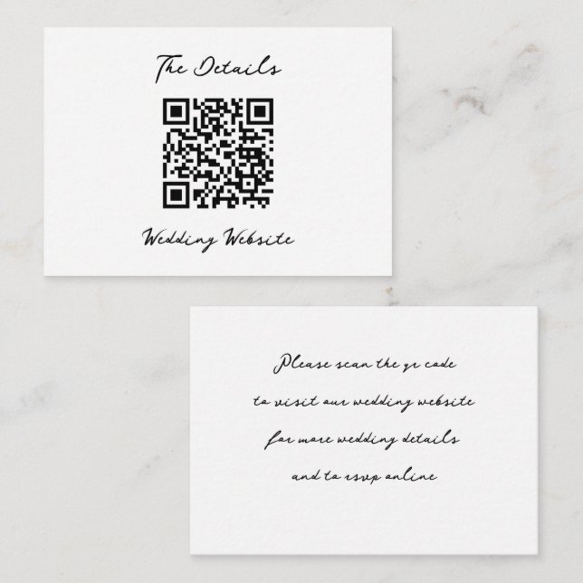 Minimalistic wedding enclosure card (Front/Back)