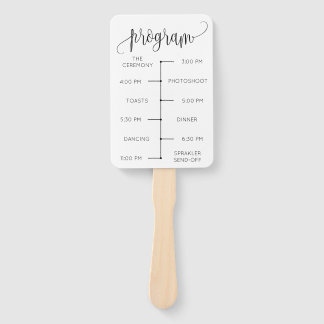 Minimalistic Wedding Fan Program