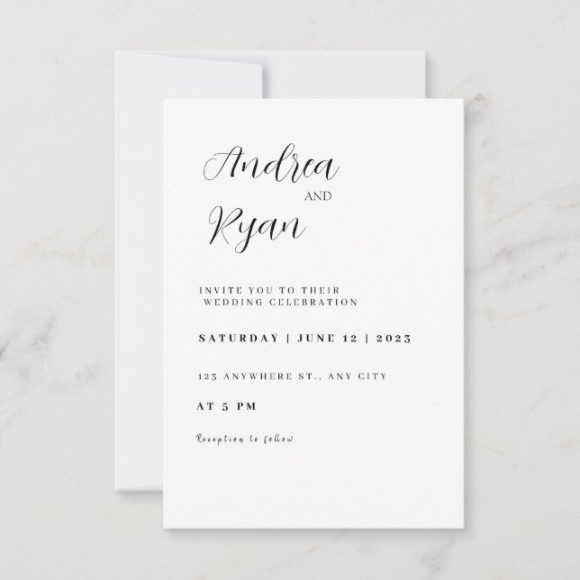 Minimalistic wedding invitation (Front)