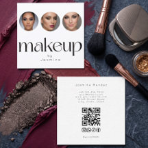 Minimalistic White 3 Photo MUA QR Code Socials