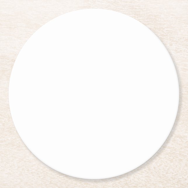 Minimalistic white colour  round paper coaster (Front)
