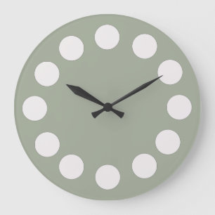 Minimalistic White Dots on Custom Colour Large Clock