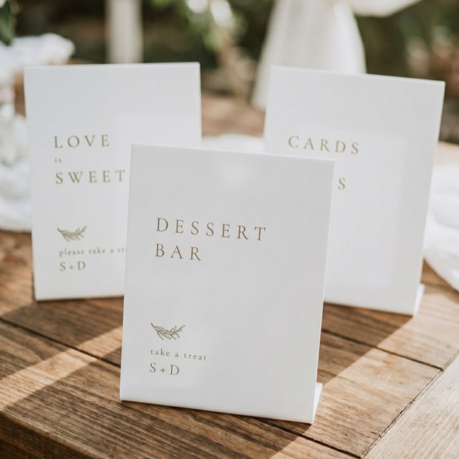 Minimalistic White Gold Dessert Bar Wedding Sign (Creator Uploaded)