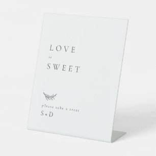 Minimalistic White Gold Sweet Favours Wedding Sign