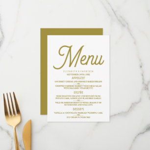 Minimalistic - White & Gold - Wedding Menu