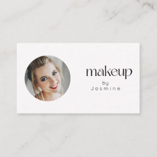 Minimalistic White Photo MUA QR Code Social Icons  Business Card