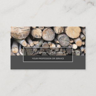 Minimalistic wood stack grey rectangle stripes business card