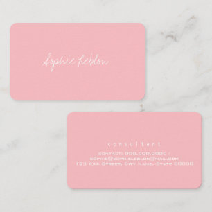 Minimalistically Modern Blush Pink Consultant Business Card