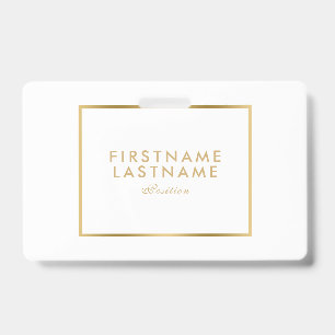 Minimalistig Gold Boder Frame ID Badge