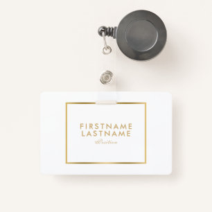 Minimalistig Gold Boder Frame ID Badge