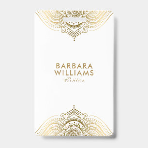 Minimalistig White & Gold Ornate Lace ID Badge