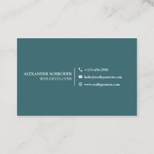 Minimalistische Visitenkarte Grün Business Card