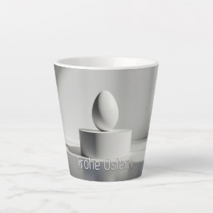 Minimalistisches Osterei auf modernem Podest Latte Mug