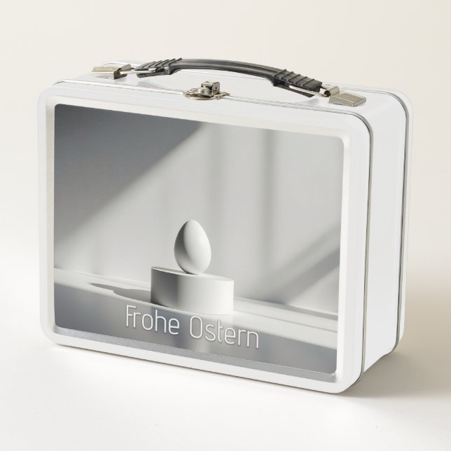 Minimalistisches Osterei auf modernem Podest Metal Lunch Box (Front)