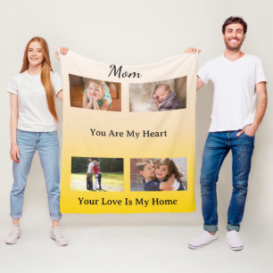 MinimalistKeepsake - Mom, You are My Heart Fleece Blanket