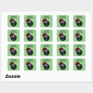 Minimalists Bowls Merry Christmas, Square Sticker