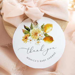 Minimalistt lemon baby shower favour tags