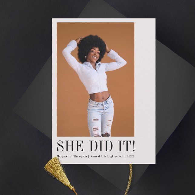 Minimally Classic Photo Graduation Announcement (Creator Uploaded)