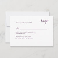 MInimally purple scripted RSVP