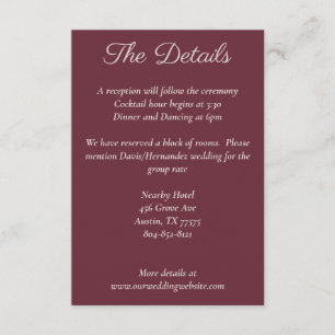 Minimalst Script Purple Plum Details Card