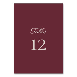 Minimalst Script Purple Plum Table Number